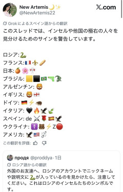 Xの弱男・ネトウヨアカウントの絵文字一覧、各国版が公開される