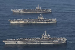 中東で異例の「空母3隻」態勢…「ジョージ・H・W・ブッシュ」が喜望峰回りでまもなく到着！