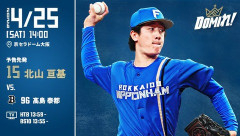 【予告先発】北山亘基｜4月25日 オリックス戦｜14:00開始