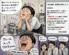 顔がヌメヌメするから毎日会社の給湯室で洗ってるんだけど全社通達のクレーム入ってワロタ