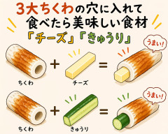 3大ちくわの穴に入れて食べたら美味しい食材｢チーズ｣｢きゅうり｣