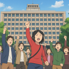 限界左翼さん、兵庫県庁前に集合しEND斎藤音頭を披露   |  斎藤のバックも中国人だけどな