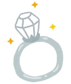 【図々しい】結婚間近のカルの指輪選びについていった友人「高い指輪買ったんだからおまけつけてと言ったのにこれだけくれた～」と箱を見せてきた