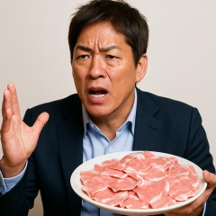 薄すぎ肉”騒動 長嶋一茂「重ねりゃいいじゃん、食べ放題なんだから」「たまに薄くなったぐらいでギャアギャア言うな」   #スケル豚 |  それで一皿の提供時間を伸ばしてるから