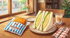 【画像】たまごサンドにファミチキ挟むと美味いって外国人が騒いでるらしい