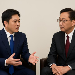 維新・吉村代表と福岡市長、副首都構想巡り対談…「東京一極集中ではない日本の姿を」   |  日本を東西で分けるなんて