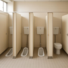 和式・和式・和式・和式・洋式で渋滞 公立学校でも進む洋式化   #学校トイレ
