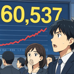 日経平均株価6万0537円 史上初の6万円台 日本は６月で終わるはずなのになぜ・・・   #速報