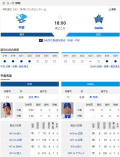 【ドラゴンズ実況】4/28 中日vsDeNA（バンテリン）18:00～先発：金丸【中継:東海TV　Jスポ2 DAZN他】