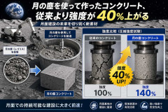 月の塵を使って作ったコンクリート、従来より強度が40%上がる