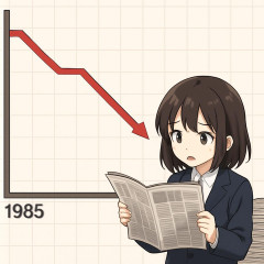 毎日新聞の発行部数、1985年の600万部から2025年に100万部割れw