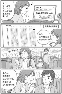 【悲報】家族連れのママさん、ケチな男が席を変わってくれず最悪の旅行に