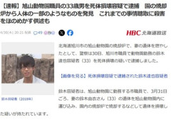 死体損壊容疑で旭山動物園職員の男を逮捕 焼却炉から遺体の一部見つかる