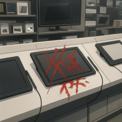 ヨドバシカメラ梅田、ペンタブ展示を再開した途端に「高市やめろ」と即落書きされる…   #悲報 |  まぁ、二度目だからね。