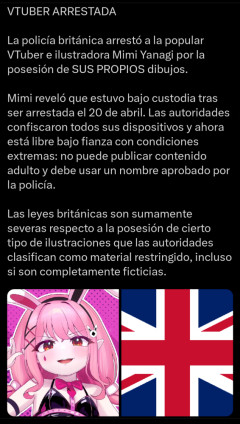 【速報】イギリスのVtuber、自身が描いた自画イラスト画像のせいで逮捕されるwww