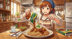 ゆでたスパゲティーにレトルトカレーかけるのあり？
