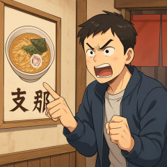中国人留学生、ラーメン屋で『支那』そばのメニューを見て激怒