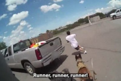 【射殺注意】追い詰められた強盗犯、警察犬に銃を向けた瞬間【動画像】