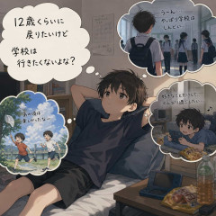 12歳くらいに戻りたいけど学校は行きたくないよな？