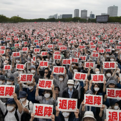 「退陣、退陣、高市政権」改憲反対集会に5万人、東京・有明 中道は登壇なくメッセージも   |  自民党衆院316議席の大勝  |  選挙で勝ってるから民意