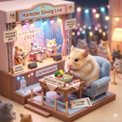 ハムスター食事ライブ　センステ最前アプグレ席