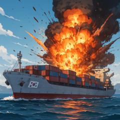 韓国企業の船がホルムズ海峡で爆発
