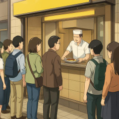 日本人、バスセンターのカレーとかいうただと立ち食いカレー屋に行列を作る