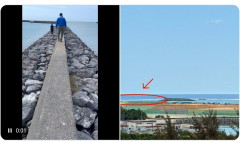 【辺野古沈没船】学生らはボートにのるために、強風注意報波浪警報の中こんな場所を歩かされた「処刑台かよ」