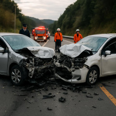 男性（25）と男子児童（8）が死亡 国道490号で乗用車どうしが衝突 美祢   #山口 |  走る棺桶、軽自動車