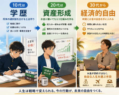 10代は学歴、20代は資産形成、30代から経済的自由