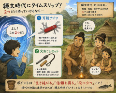 縄文時代にタイムスリップする時、2つ持っていけるなら