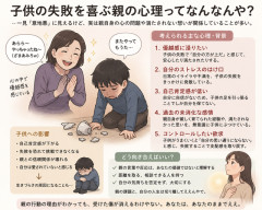 子供の失敗を喜ぶ親の心理ってなんなんや？昔からワイの母親がこれなんやけど、なんでなんやろか