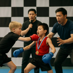 大会優勝選手（13）の挨拶に金髪少年が乱入し選手を突き飛ばす 被害選手のジム代表は団体に怒り   #キッズキックボクシング