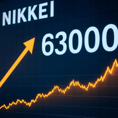 日経平均が初の6万3000円台に上昇＝東京株式市場   #速報