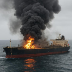 ホルムズ海峡で中国の石油タンカーが攻撃受け、甲板火災、負傷者状況不明   #速報 |  x.com/i/status/2047338266647818664