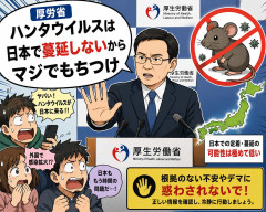 厚労省「ハンタウイルスは日本で蔓延しないからマジでもちつけ」