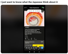 【画像】外国人の“新型サーモン寿司”、想像の斜め上で草ｗｗｗｗ