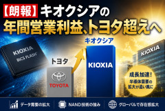 【朗報】キオクシアの年間営業利益、トヨタ超えへ
