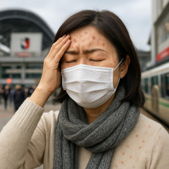 はしかに感染…50代女性 埼スタでJリーグ観戦 鉄道、市内ショッピングモールを利用 発熱やせき、発疹、コプリック斑   #感染症