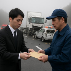 磐越道事故現場に3・3万円封筒 営業担当者から運転手へ 高校説明   |  営業から渡された封筒なんか