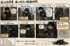 底辺自営業、俺の昨日の稼働時間