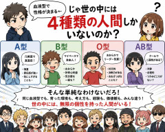 血液型で性格が決まる←じゃ世の中には4種類の人間しかいないのか？