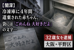 【闇深】冷凍庫に4年間遺棄された赤ちゃん、袋には「ごめんね 大好きだよ」の文字…大阪・平野区で32歳女を逮捕