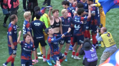 東京ダービーで勝利したFC東京イレブンが試合後「緑は大嫌い」チャント合唱　元ヴェルディの山田楓喜も全力ガッツポーズで熱唱