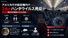 【無症状ヨシ】クルーズ船救出者乗せたアメリカ行き航空機内で2名がハンタウイルス発症（1名陽性）