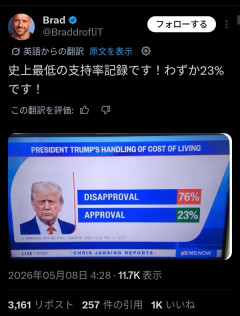 トランプが歴代大統領で最低の支持率を達成したらしい