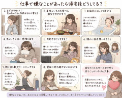 仕事で嫌なことがあったら帰宅後どうしてる？