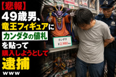【悲報】49歳男、竜王フィギュアにカンダタの値札を貼って購入しようとして逮捕ｗｗｗ