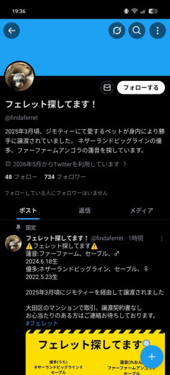 【悲報】X民、ジモティーでペットを勝手に譲渡されてしまうｗｗｗｗ