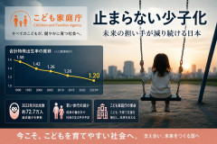 【速報】こども家庭庁「助けて！予算7兆円使っても少子化が止まらないの！」